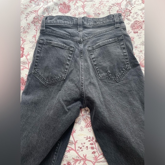 Abercrombie Curve Love 90s Straight Ultra High Rise Jeans Black Distressed 00 24 - Picture 6 of 12